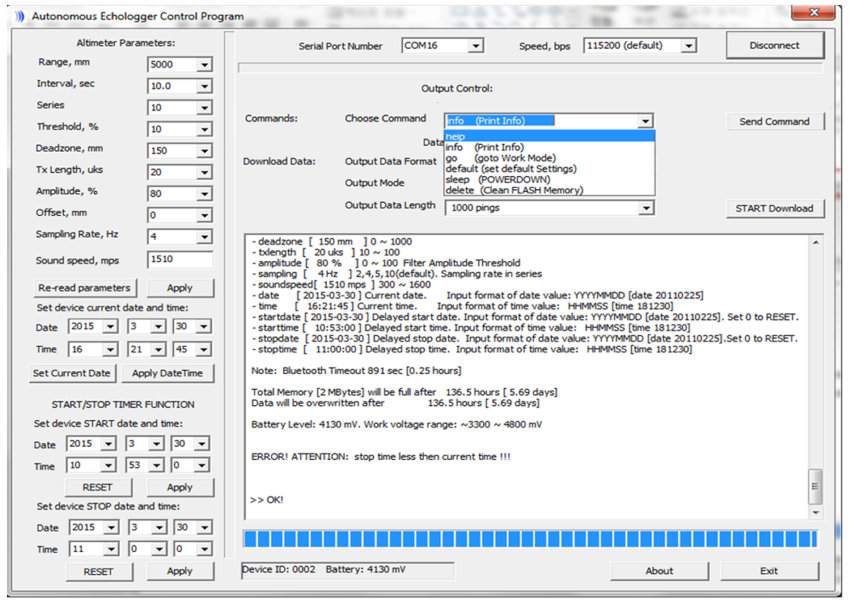 Autonomous Altimeter ECHOLOGGER AA400 for Sediment monitoring