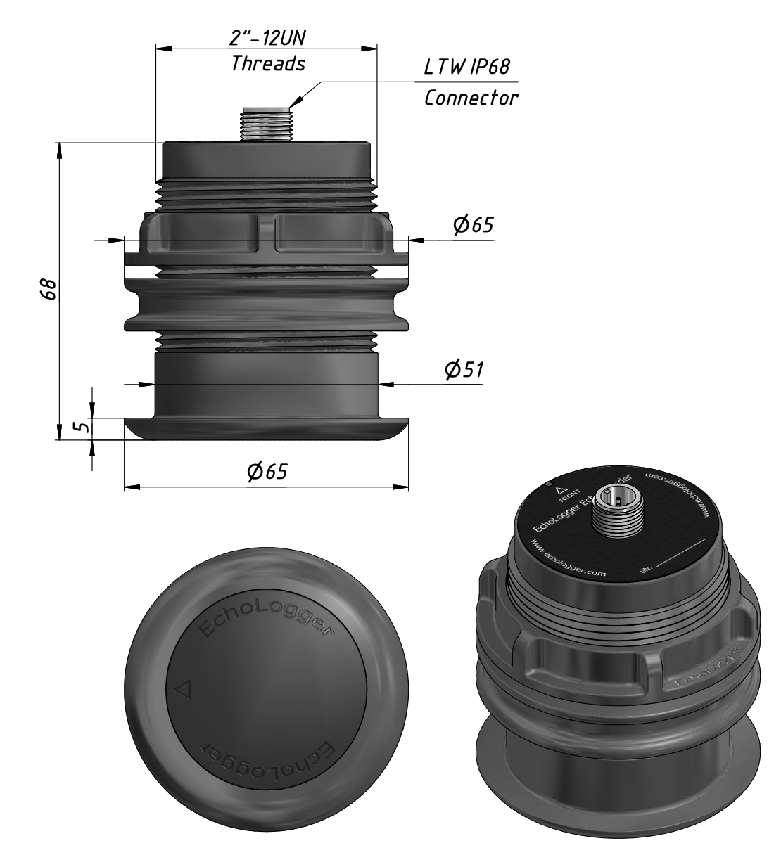 Hull-mounting Dual Freq. Echosounder EHT D24 dimension
