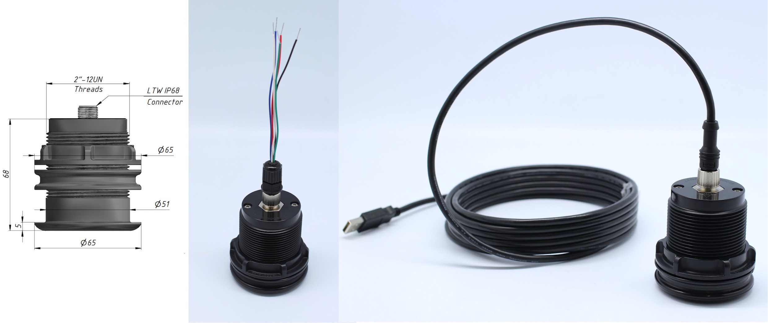 Hull mounting echosounder Echologger ETH D24